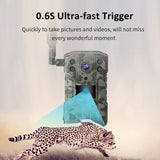 4G Full HD Battery Trail Hunting Camera with Two-way Voice Intercom Night Vision Infrared Scouting For Outdoor Wildlife