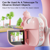 Kid's Multifunctional 1000X Magnification Microscope with Cute Cartoon Silicone Case Children Love it to Observe Distant Objects