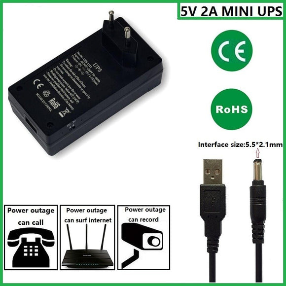 5V2A 9V1A 12V1A mini UPS with power adapter