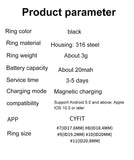 Smart RING with Step count,Heart rate, Blood oxygen, Blood pressure，24-hour health monitoring By Free Mobile APP