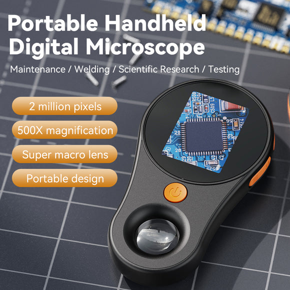 Portable Handheld Digital Multifunctional 500X Magnification Microscope with Super Macro Lens to Observe Distant Objects