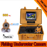 Underwater Fishing Camera Kit with Dual Lead Bar & 7“ Monitor with DVR Built-in & Yellow Hard Plastics Case