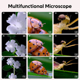 Kid's Multifunctional Microscope with 2 inch IPS Screen & Upgraded SUper Macro Lens support PC +Laptop for online observation