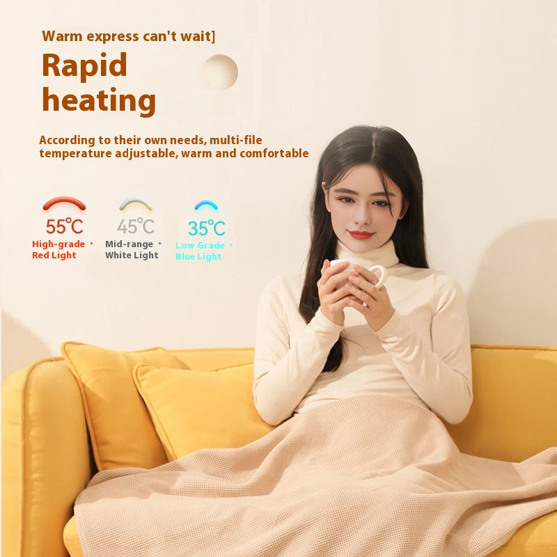 Portable Heated Shawl Soft Zipper Electric Heated Blanket Wraps Women Men Warmer | Australia