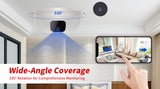 TUYA HD 1080P Dummy Smoke Detector WI-FI Security Camera With 330Degree  Pan Rotating Push Alarm Notification by free APP