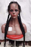 30 inch Braided Wigs Synthetic Lace Front Wig for Black Women Cornrow Braids Lace Wigs 613 Color
