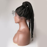 360 Lace Full-Hand Braid Wig for Black Women Synthetic Lace Front Wig Cornrow Braids Lace Wigs