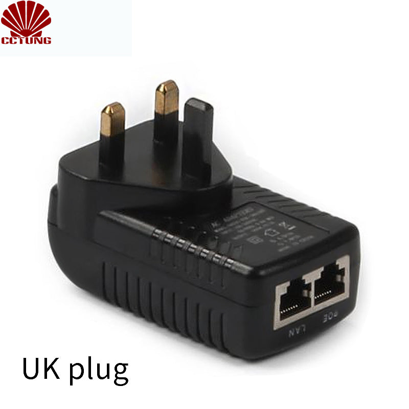 48V-0.5A EU US Wall Plug POE Injector Ethernet Adapter Camera Phone Power  Supply