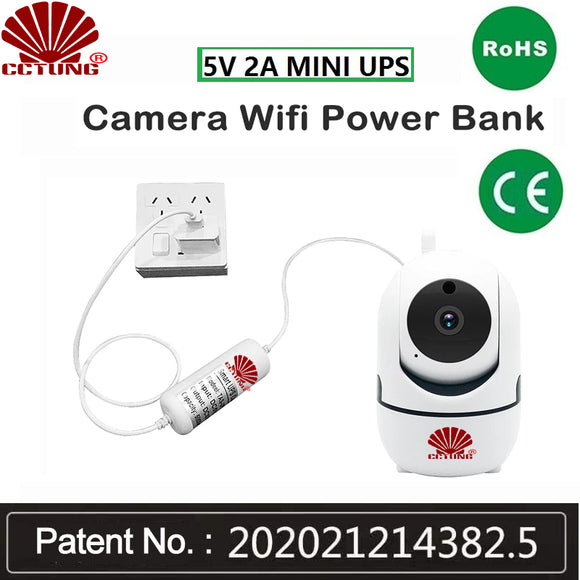 5V2A Mini DC Round Adapter Uninterruptible Power Supply UPS Provide Emergency Power Backup to CCTV Camera with 3200mAh Battery