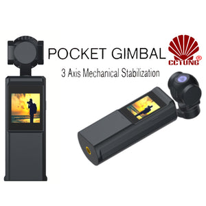 Mini Pocket Gimbal with Tiny Touch Screen & PTZ Camera Max 12MP Photos & 4K 30fps Real Time Videos to be Viewed by APP via WiFi