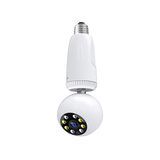 360 Degree Rotation Smart Auto Tracking PTZ Bulb Shaped Wifi Camera with Dual Light for Night Vision ad Illumination Free APP