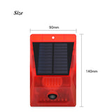 Solar Alarm Lamp with PIR Motion Sensor 433Mhz Remote Controller 120DB Loud Security Alarm Siren Strob for Home Yard IP65 Waterproof