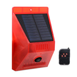 Solar Alarm Lamp with PIR Motion Sensor 433Mhz Remote Controller 120DB Loud Security Alarm Siren Strob for Home Yard IP65 Waterproof